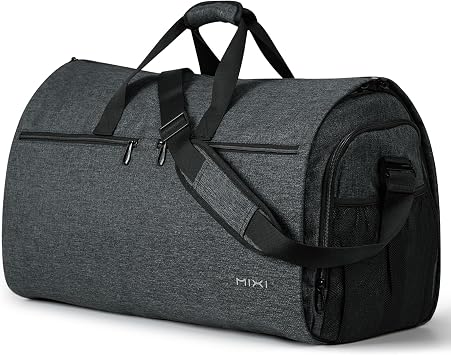 mixi Carry On Luggage 22 Inch 56L Large Travel Bag for Men Women, Water-Resistant Weekender Bag with Shoe Pouch, Foldable for Business Gym Sports, Rock Gray