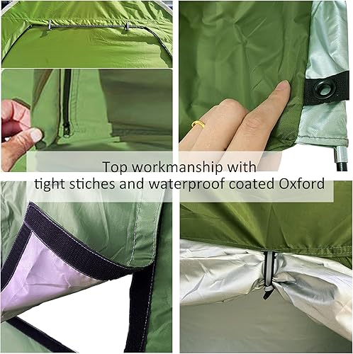 Miniatura 5 de HuaKastro Tienda de campaña de almacenamiento para bicicleta al aire libre para 2 bicicletas con revestimiento plateado, impermeable, cobertizo de