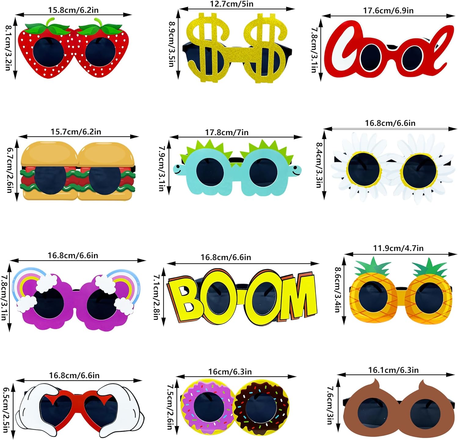 12 Pairs Party Sunglasses Funny Hawaiian Glasses Tropical Fancy Dress Props Fun Summer Party Favors Beach Themed Party Supplies Decoration - Image 2