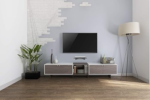 Miniatura 5 de TechOrbits Estante de pared de vidrio – Estante de montaje en pared para componentes multimedia DVD – Consola de entretenimiento flotante