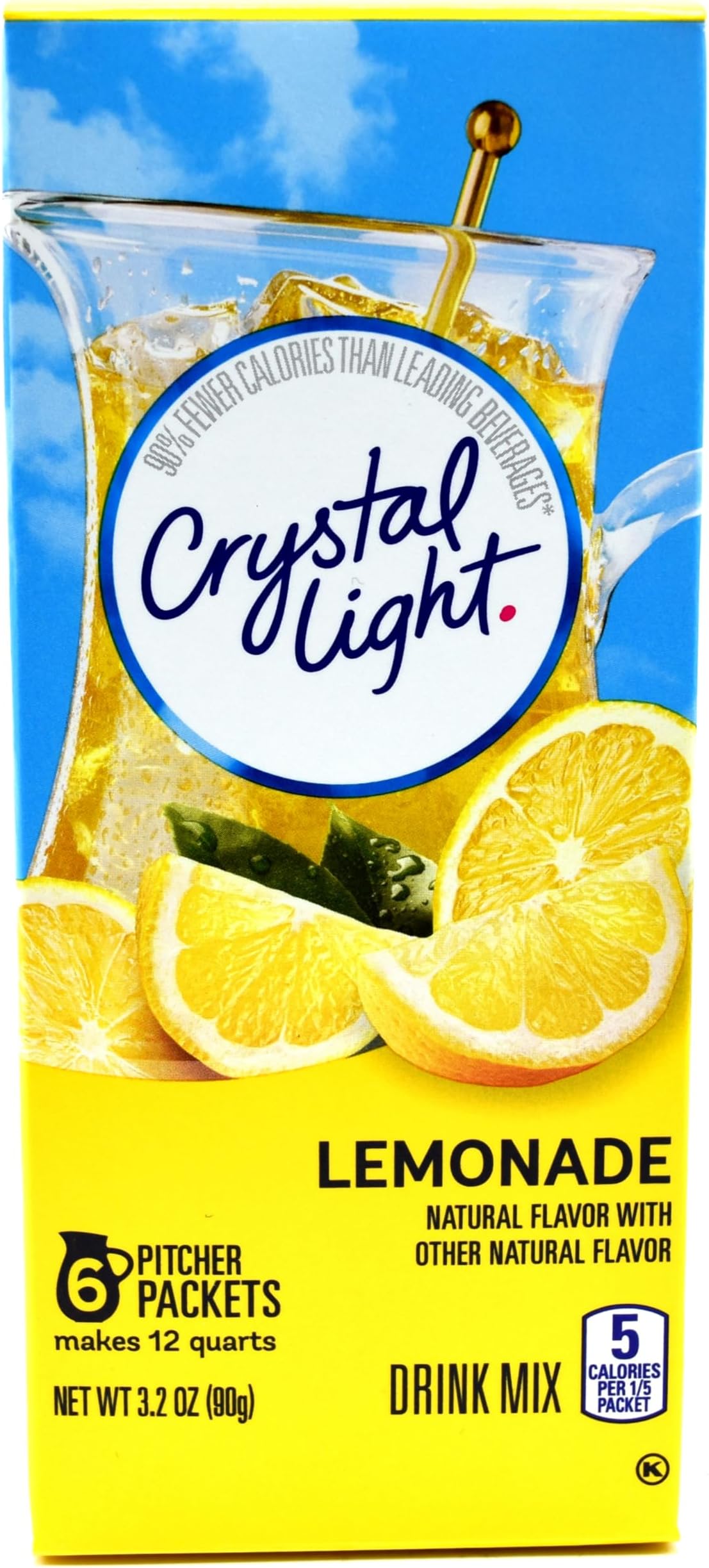 Crystal Light Lemonade Drink Mix (12-quart), 3.2-ounce Packages (Pack of 2)