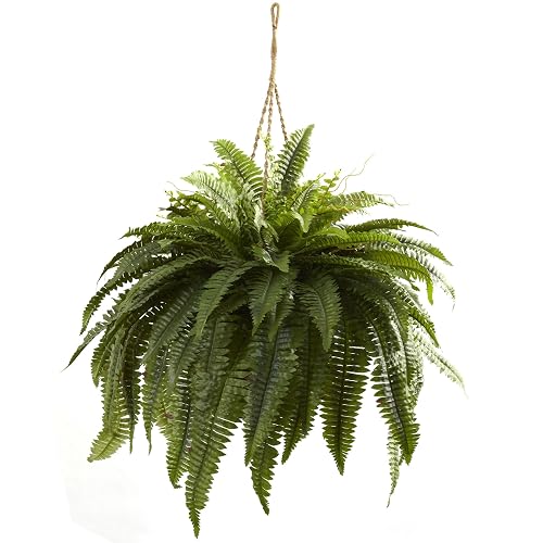 Nearly Natural Giant Boston Fern 36 in Wide Artificial Hanging