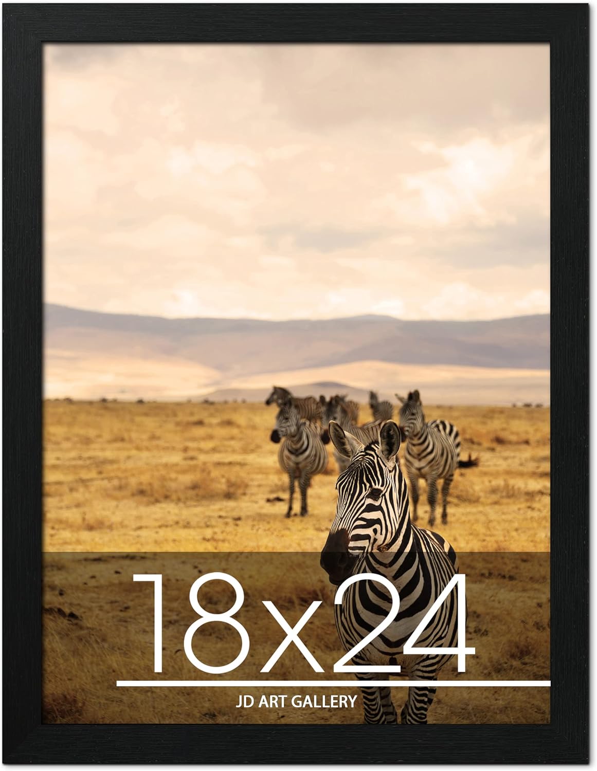 JD Art Gallery Poster Frame 18x24 Black, Handcrafted with Eco-friendly Wood and Polished Plexiglass, Flexible Hanging in Horizontal or Vertical Format and Hanging Hardware Included