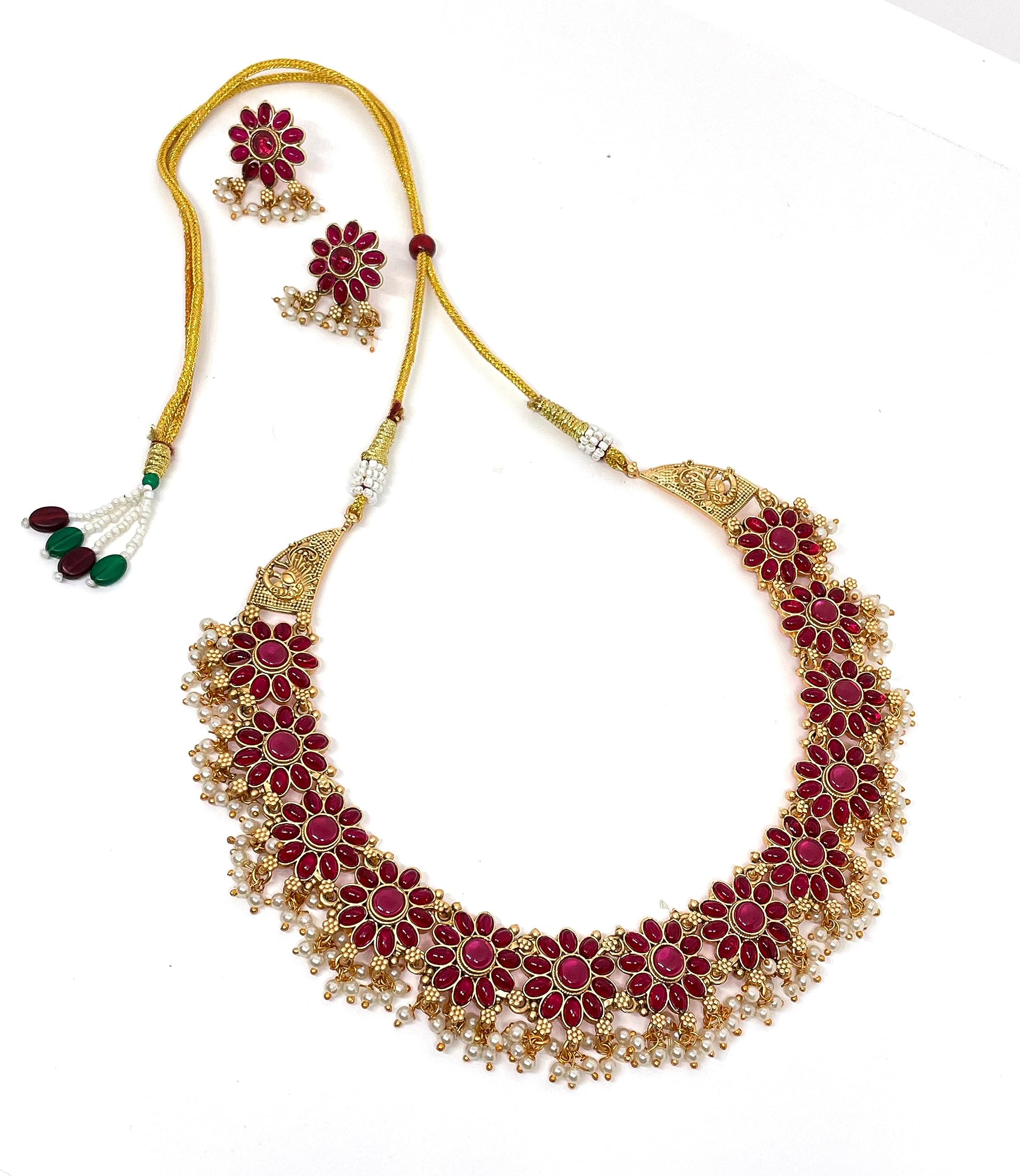 See full amazon price history chart for Rakshini Trends Temple Jewellery Set for Women traditional kerala onam style necklace set with earrings for women (Red) Rakshini Trends Temple Jewellery Set for Women traditional kerala onam style necklace set with earrings for women (Red) (B0CGMCV93W) Amazon Price History, Amazon Price Tracker