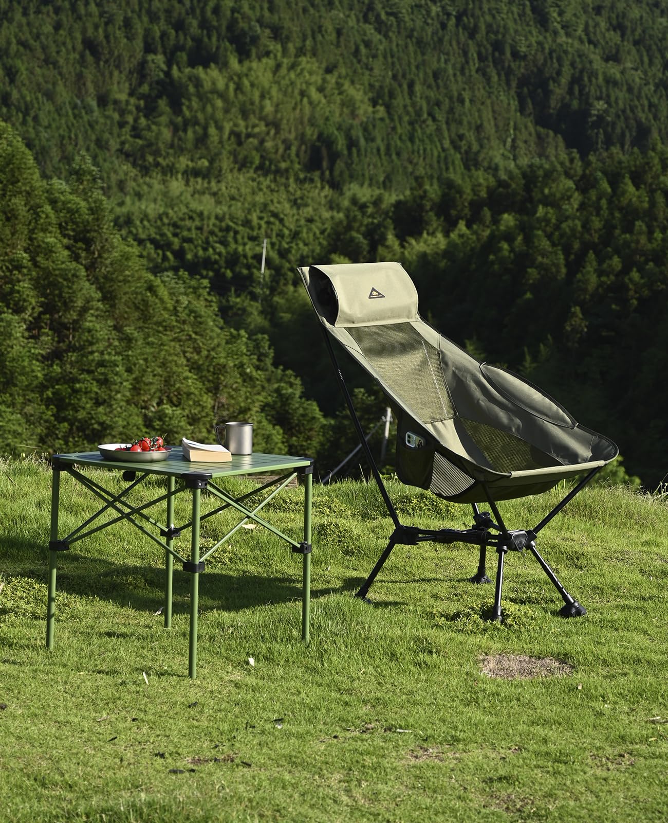 iClimb Mesa cuadrada plegable plegable de aluminio con bolsa de transporte para camping, pícnic, patio, barbacoa, campamento, cocina (natural, M)