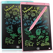 [2 Pack] Genialba LCD Writing Tablet 10-Inch Colorful Doodle Board, Toddler Learning Educational Toys Gifts for 3-8 Years Old Girls and Boys, Electronic Drawing Pad for Kids (Pink&Blue)