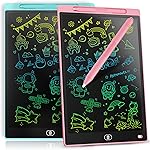 [2 Pack] Genialba LCD Writing Tablet 10-Inch Colorful Doodle Board, Toddler Learning Educational Toys Gifts for 3-8 Years Old Girls and Boys, Electronic Drawing Pad for Kids (Pink&Blue)