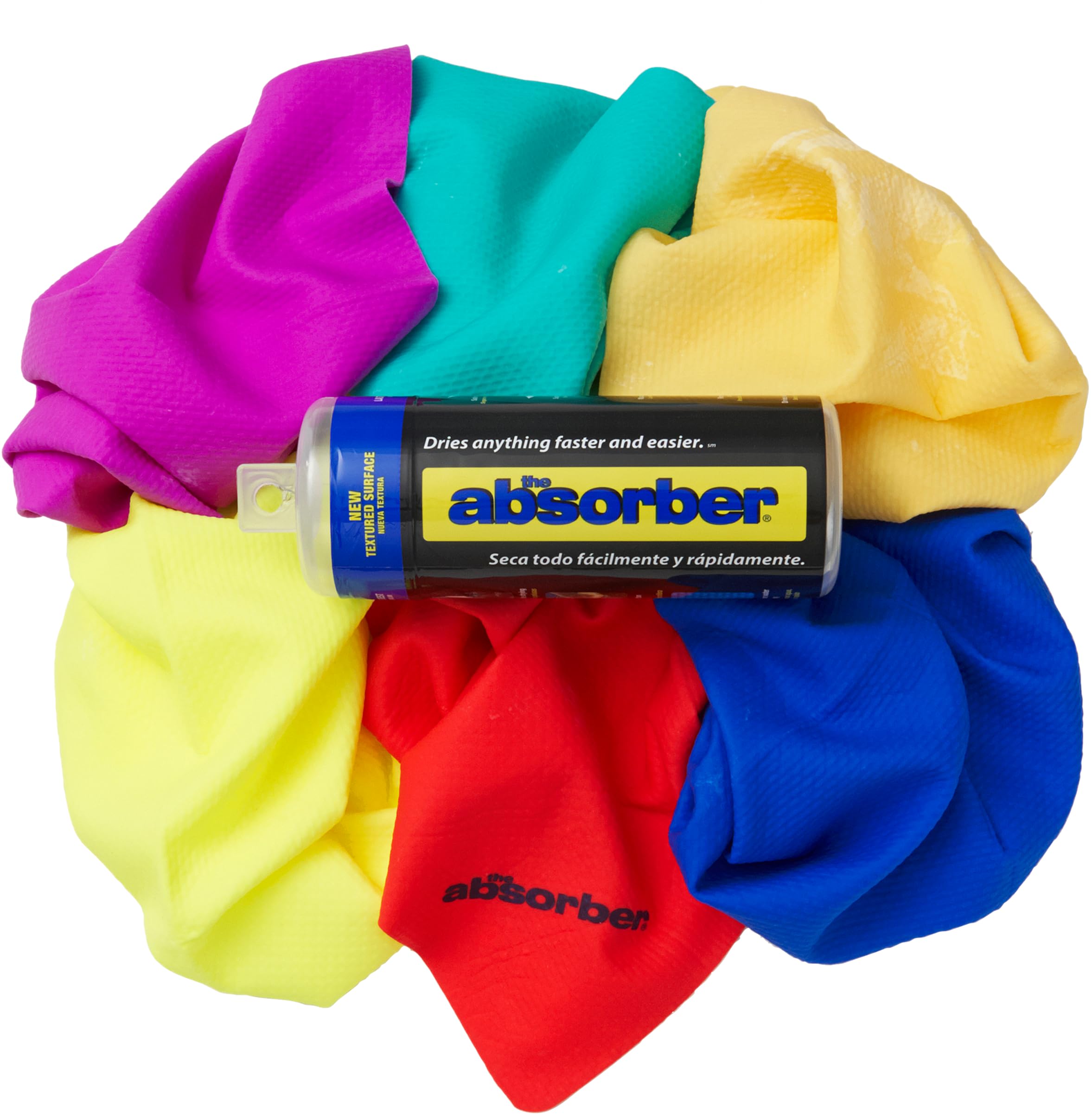CleanTools The Absorber - Gamuza sintética de secado premium para coche: súper absorbente, sin arañazos y lavable, 17 pulgadas x 13 pulgadas, pequeña, colores surtidos (PN: 12951)