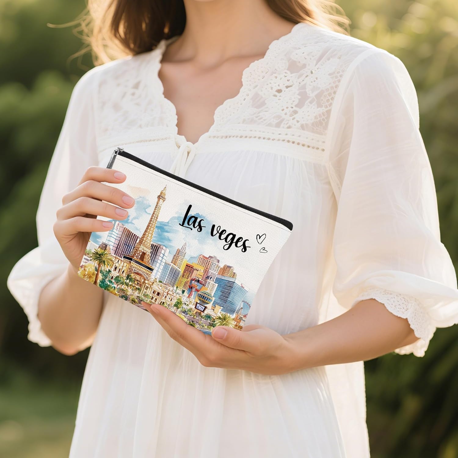 Las Veges Souvenirs Gifts for Women, Travel Cosmetic Bag, Las Veges Zipper Makeup Bags Toiletry Pouch, City Gifts for Girls Besties Friends Bff Sister Daughter - Image 3