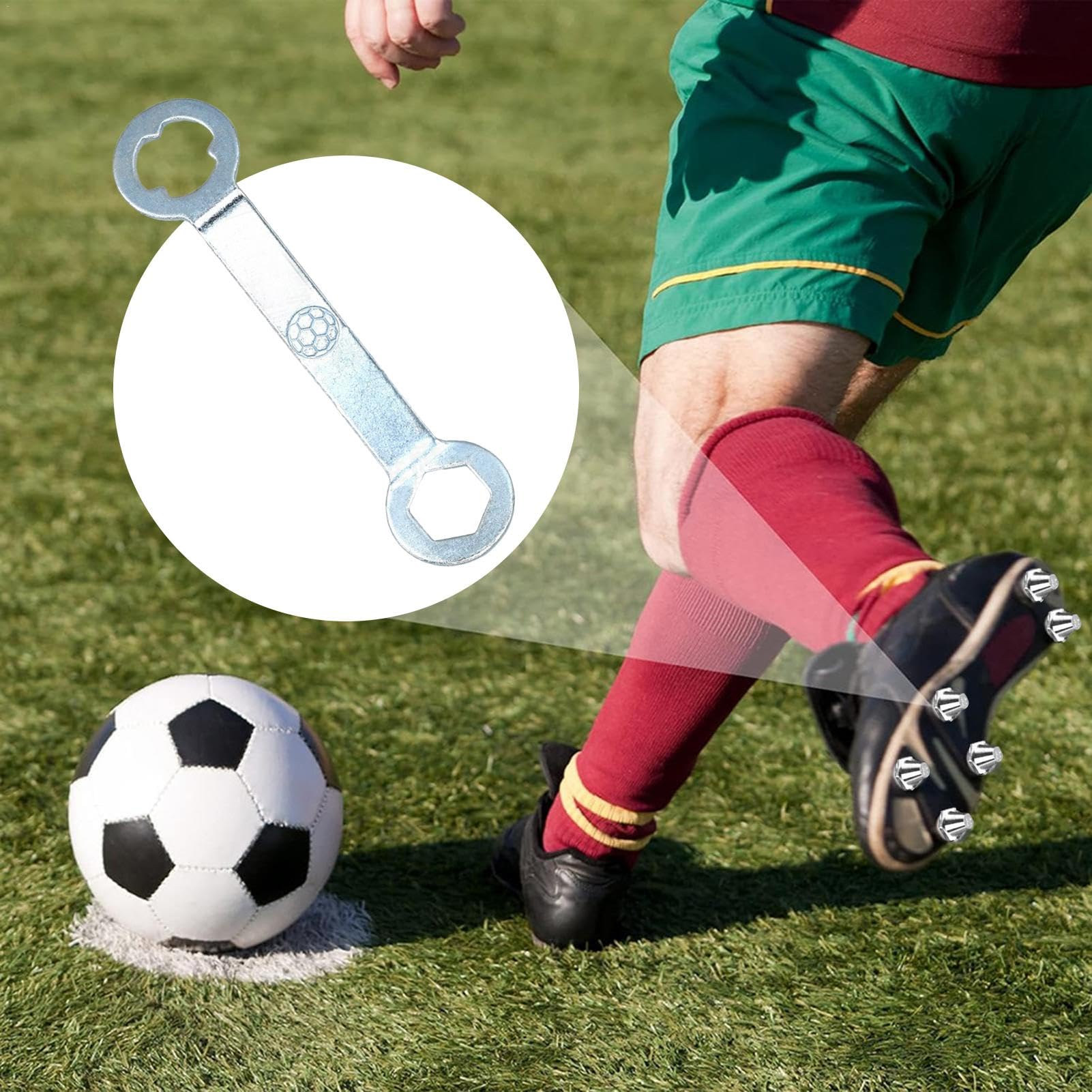 Tacchetti da calcio, punte da pista - Tacchetti da calcio chiodati avvitati sui tacchetti - Sostituzione dei tacchetti per scarpe da calcio, tacchetti da calcio in metallo, tacchetti da atletica legge