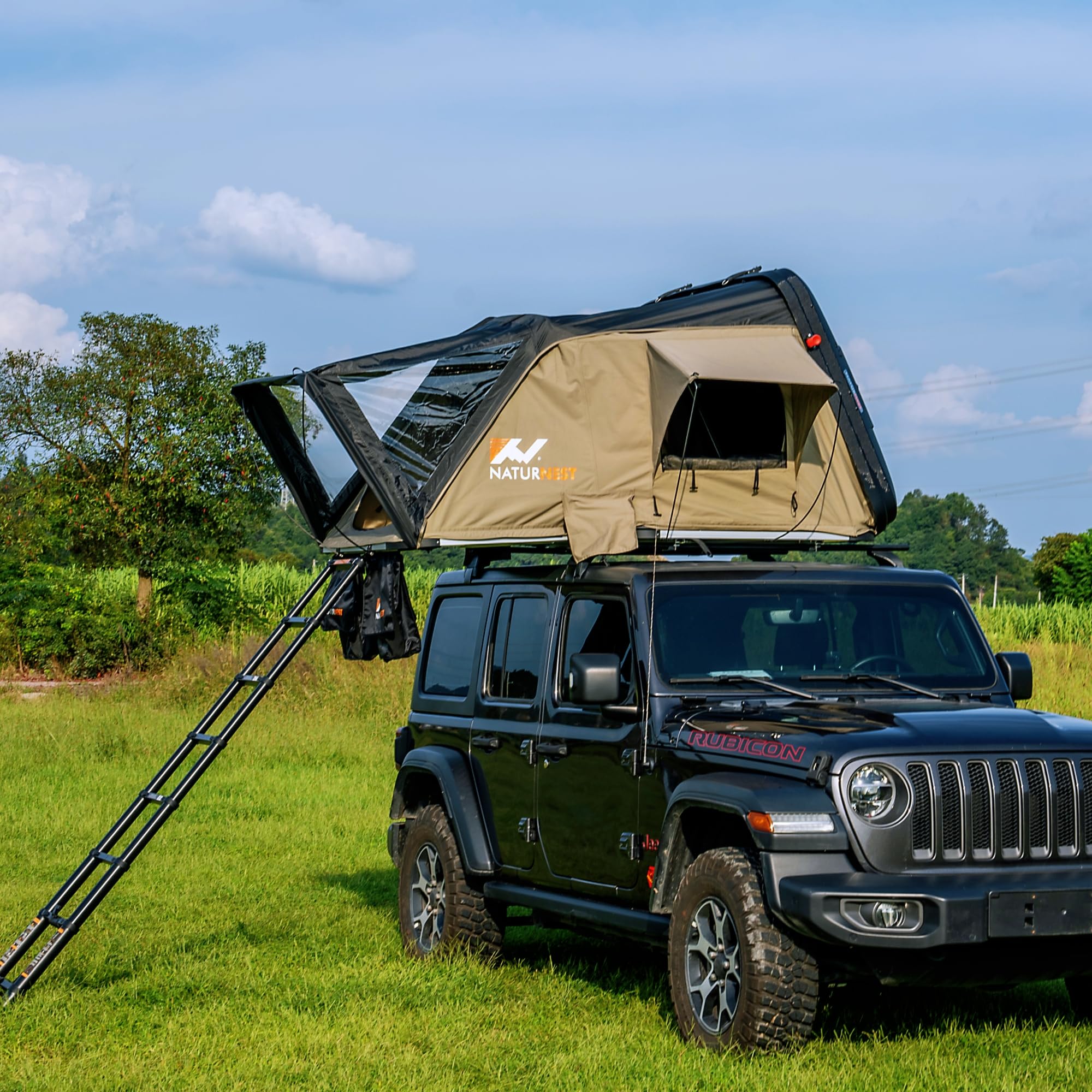 Naturnest Sirius1 Hardshell Roof Top Tent, All-Weather Overland Camping for SUV, Truck, 4-Season 2-3 Person HeavyDuty Rooftop Tent with Memory Foam