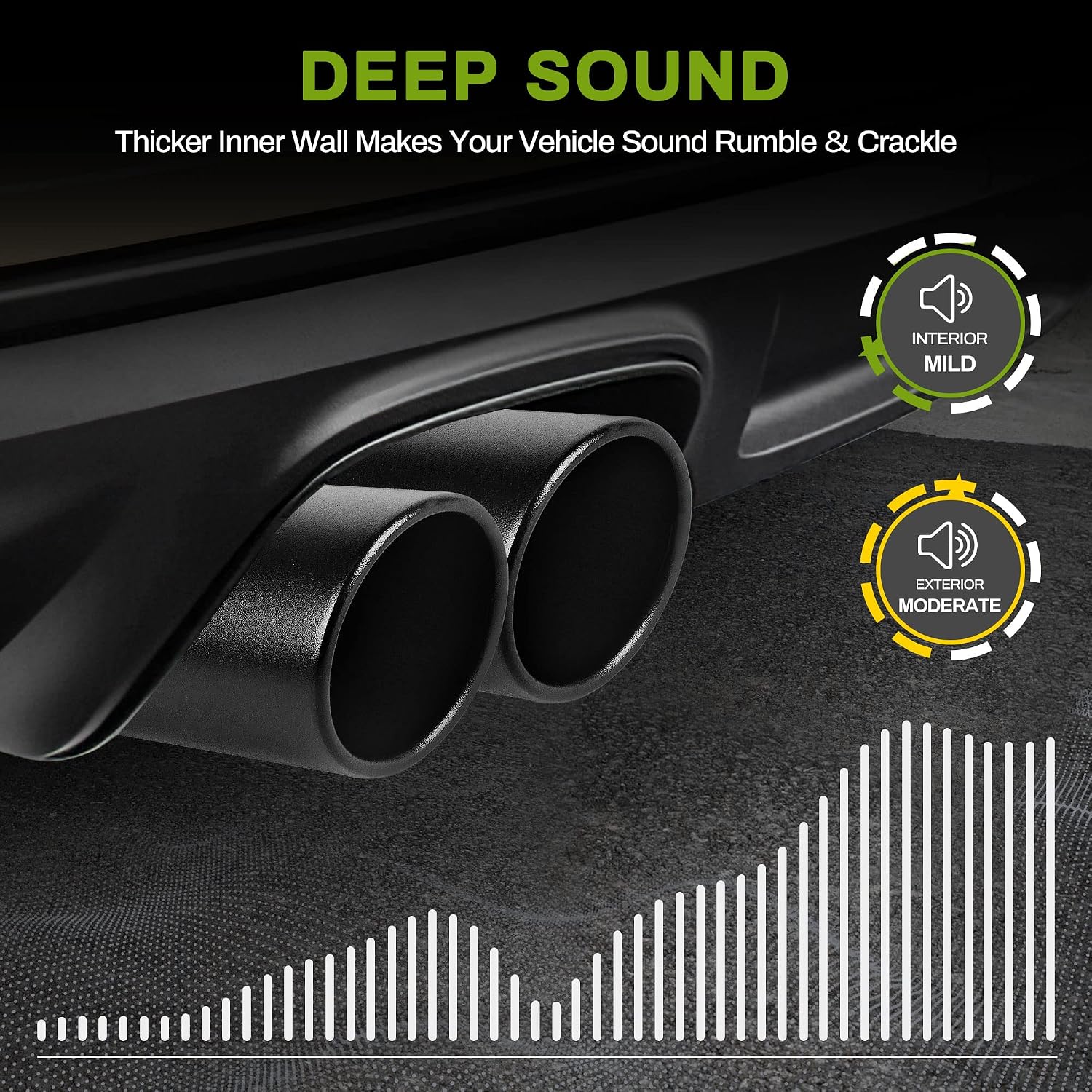 AUTOSAVER88 2 1/2 Inch Exhaust Tip, 2.5" Inlet 4" Outlet 12" Overall Length Black Powder Coated Stainless Steel Diesel Exhaust Tail Tip for 2.5" Outside Diameter Tailpipe, Rolled Angle Cut, Bolt On