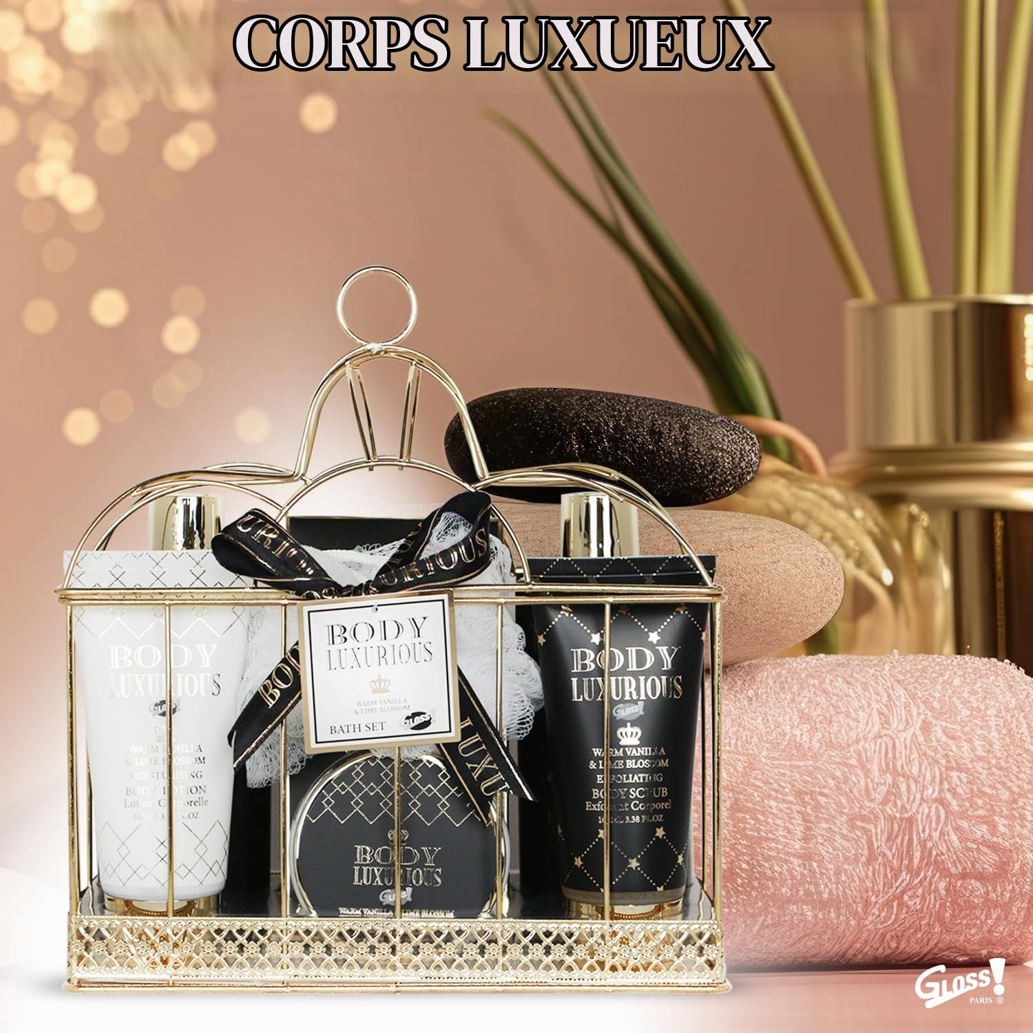 GLOSS ! Coffret Bain – Pause Spa à Domicile – Parfum Floral – Idée Cadeau Tendance – Cage