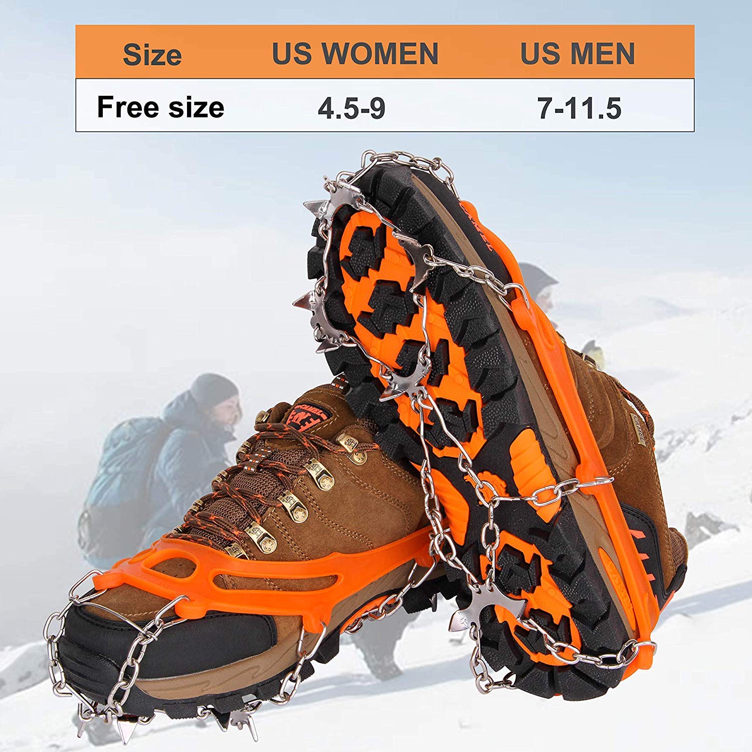 Crampons à glace en acier inoxydable pour chaussures et bottes Crampons à glace en acier inoxydable pour chaussures et bottes