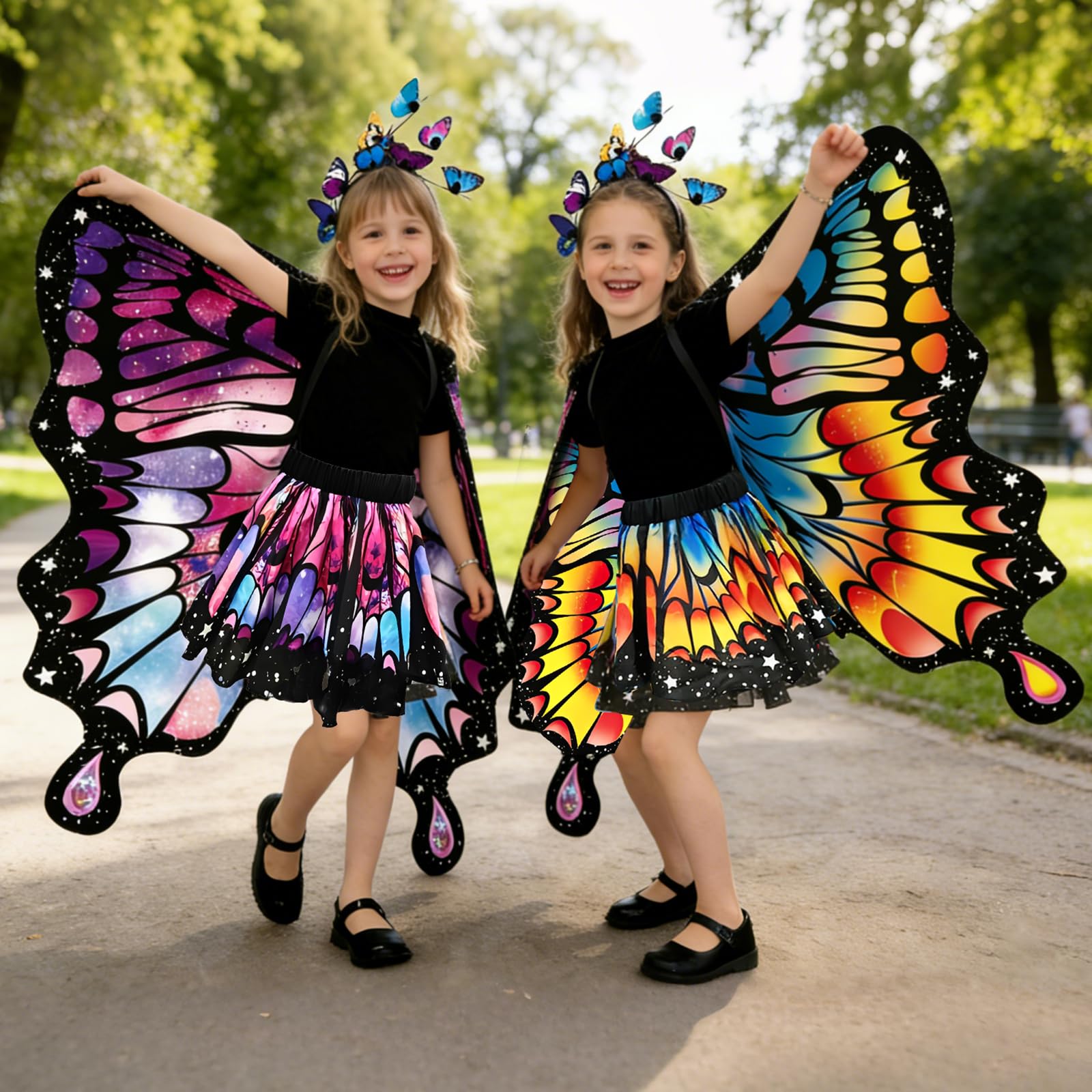 Disfraz Mariposa Niña Disfraz de Mariposa Niña Alas de Mariposas Capa de Mariposas para Carnaval Halloween Fiestas Cosplay
