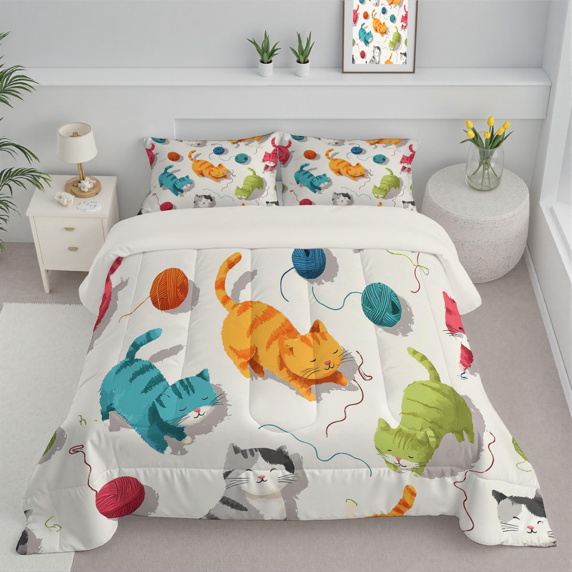 Parure de lit 4.5 tog douceur laine pour chat couette réversible jaune 200x200