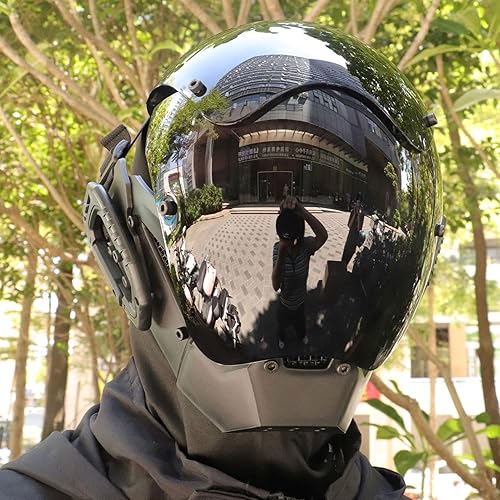 Miniatura 5 de Máscara de casco punk para hombre, máscaras de Halloween, cosplay, gótico, futurista, máscara de tecnología, accesorios de fiesta de disfraces