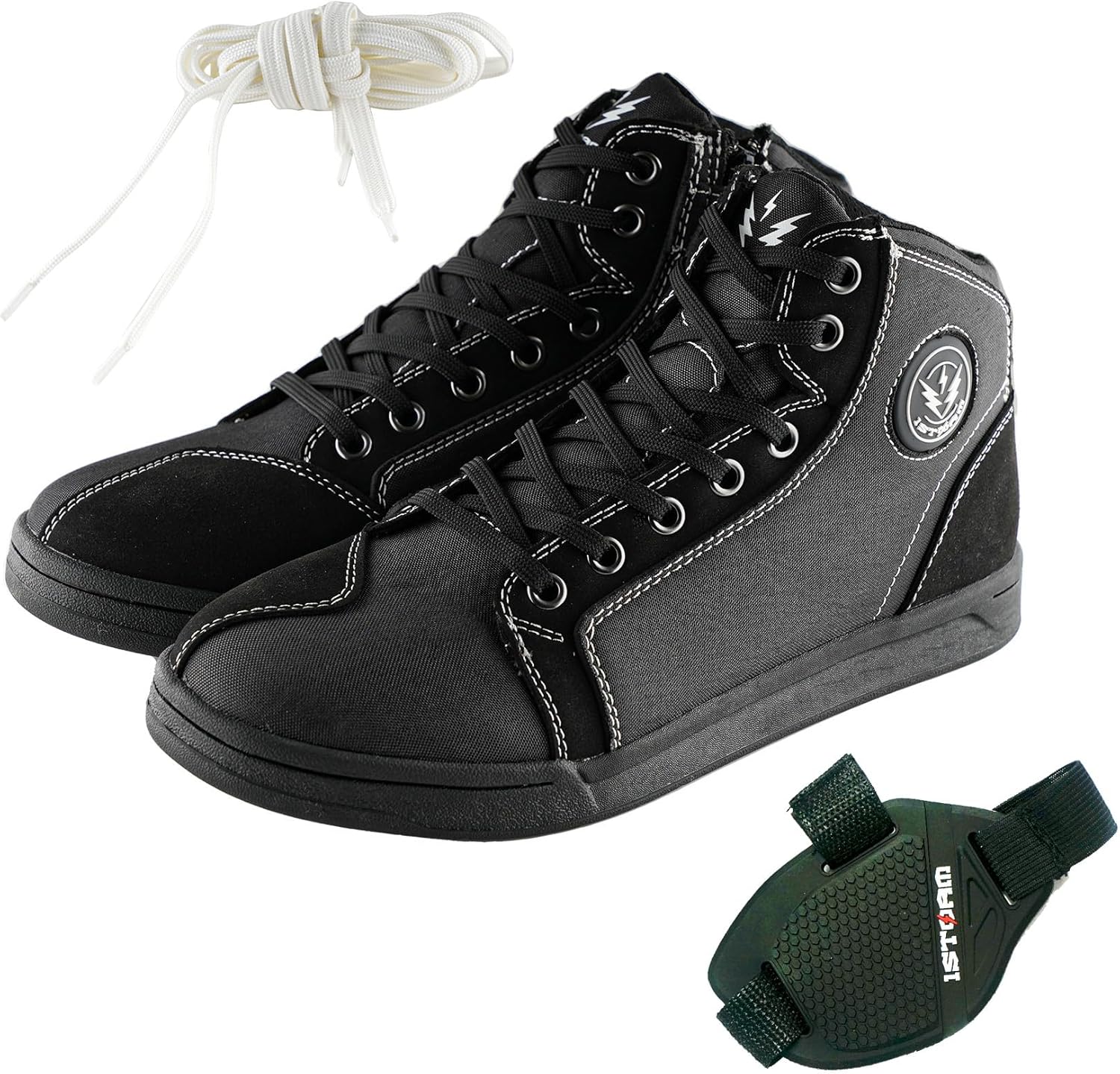 1Storm Men's Motorcycle Boots Rider Racing Black Hiking Trekking Outdoor Boots