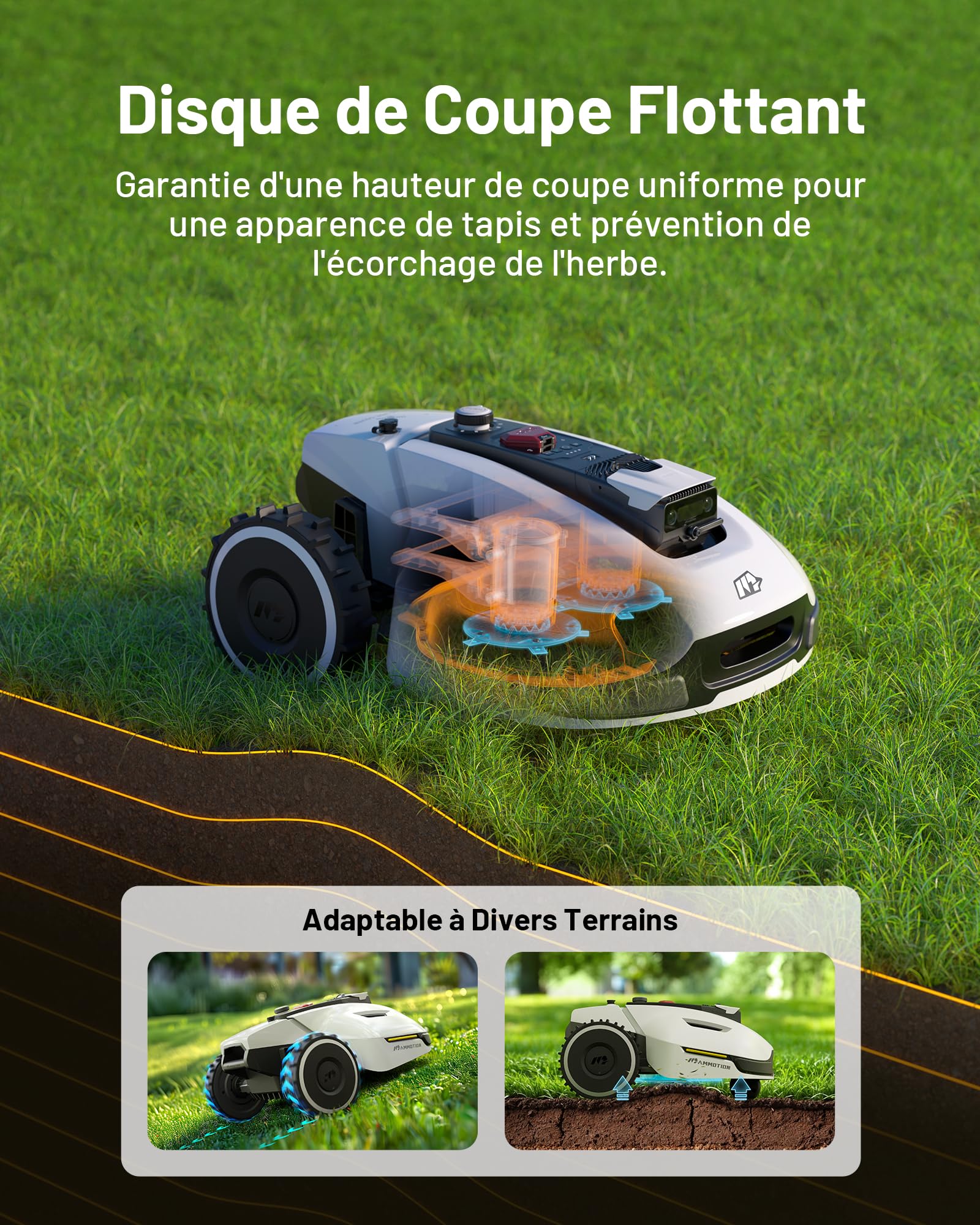 MAMMOTION YUKA 1000 Robot Tondeuse sans Fil Périphérique — vue 3