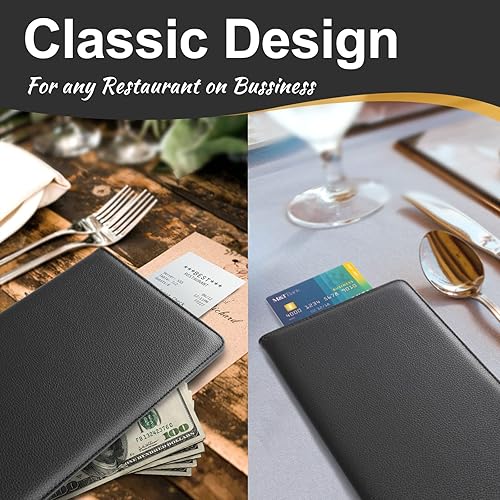 Miniatura 5 de CoBak Presentadores de cheques de restaurante, soporte para tarjetas de cheques de invitados, soporte para billetes de restaurante, presentadores de