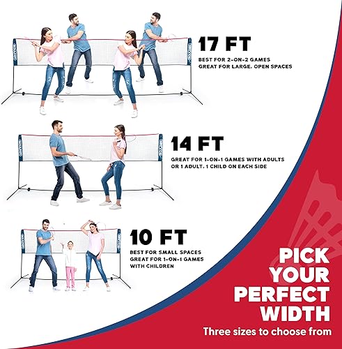 Miniatura 4 de Boulder Badminton Pickleball Net - Height Adjustable Portable Net for Junior Tennis Kids Volleyball  Soccer and Backyard Games - Easy Setup Nylon