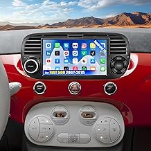 SIXWIN 1+32G Android 13 Car Radio for Fiat 500 2007-2015.7 Inch HD Touchscreen Screen Navigator with Mirror Link WiFi RDS FM USB Bluetooth Steering Wheel Controls (Black)