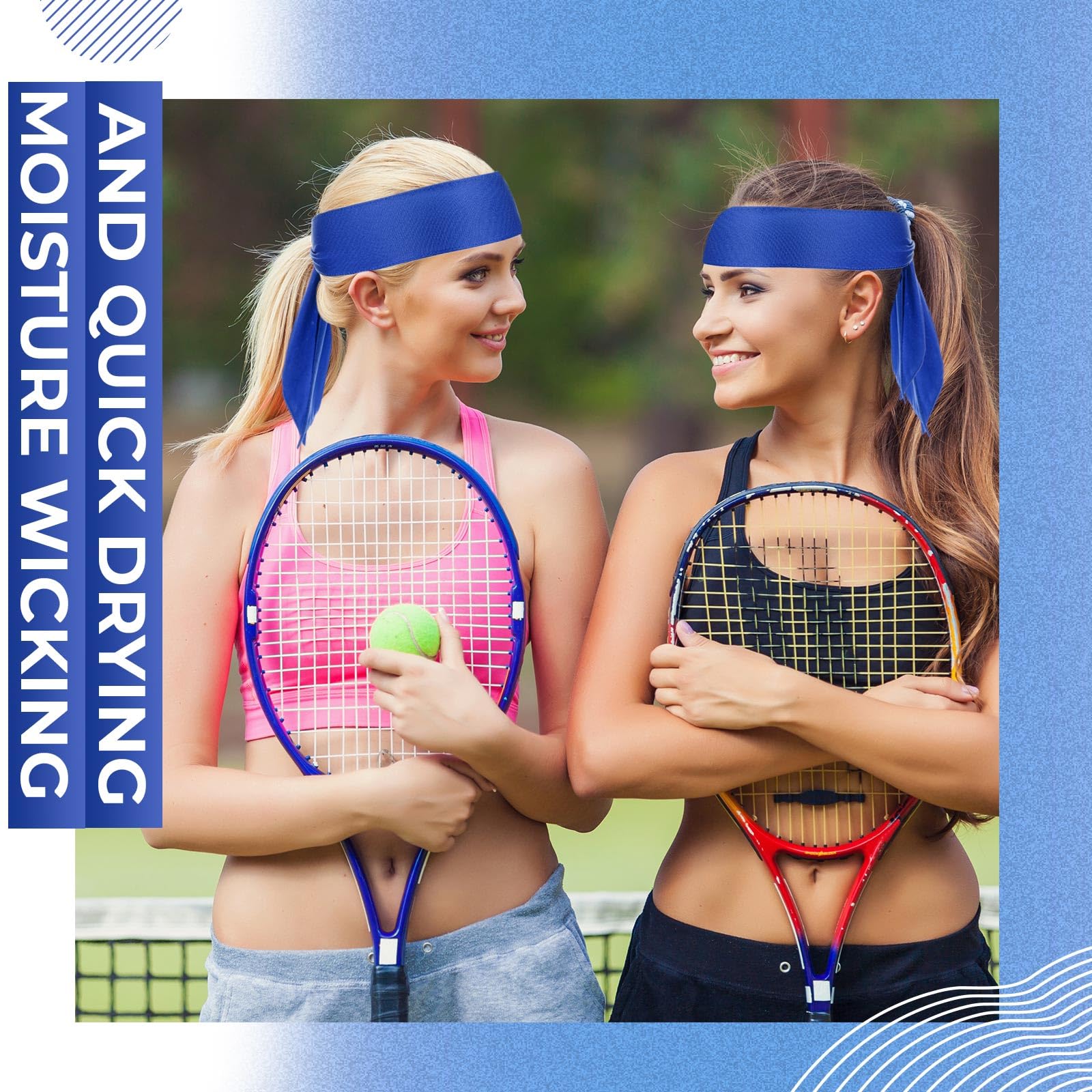 Hiboom 50 Stück Stirnbänder für Herren und Damen, Ninja, Karate, athletische Schweißbänder für Sport, Basketball, Tennis, Laufen, Workout