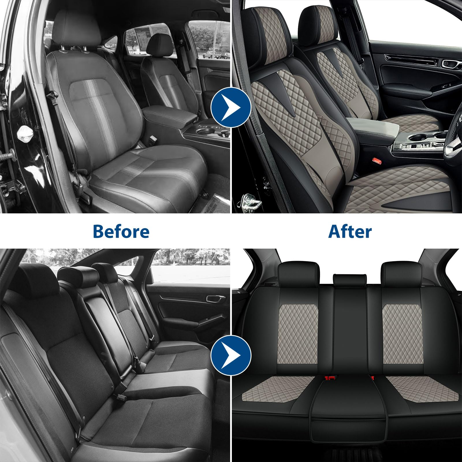 Car Seat Covers for Chevrolet Chevy Silverado 2007-2025 2026 Full Set Leather Ergonomic Seat Cover with Elevated Backrest — view 8