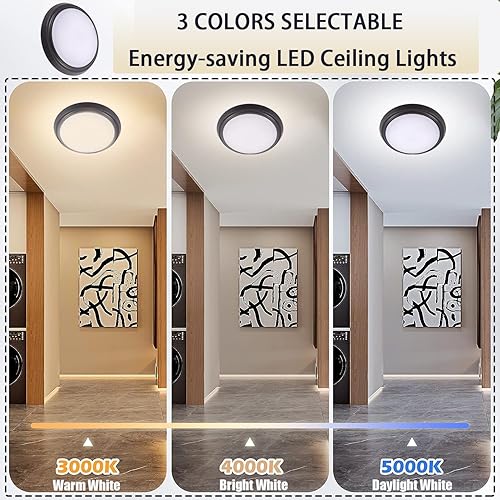 Miniatura 3 de YoonLIT - Lámpara de techo LED de montaje empotrado de 9 pulgadas, 120 V, 3000 K4000 K5000 K CCT ajustable, lámpara de techo regulable, 17.5 W 1000