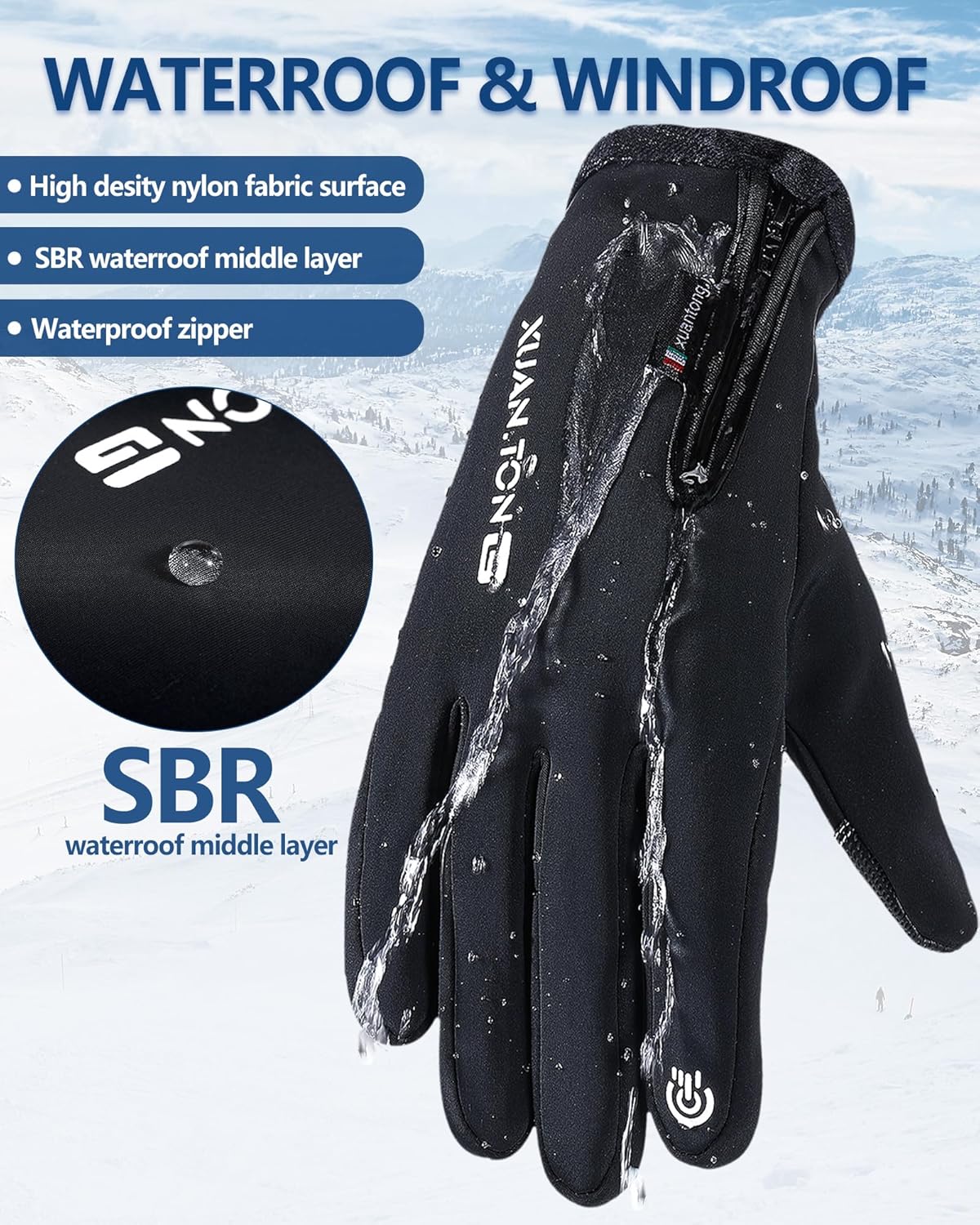 JaGely 4 Pairs Winter Gloves for Men Women Waterproof Snow Gloves Warm Touchscreen Outdoor Cold Weather Glove - Image 2