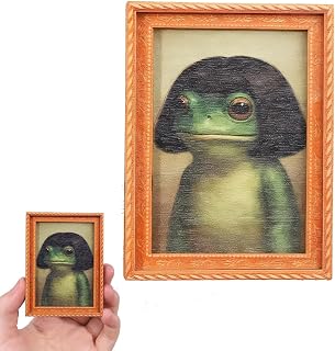 Funny Frog Fridge Magnet, Magnetic Aesthetic Vintage Wooden Frog Fridge Magnets, Cute Refrigerator Decorative Stickers, Retro Mini Wooden Framed Frogs for Kitchen, Dorm, Apartment, Living Room