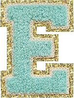 Vista 20 de SPRT - Parches de letras de chenilla universitaria con purpurina, parche de letras blancas para planchar con letras del alfabeto para disfraz