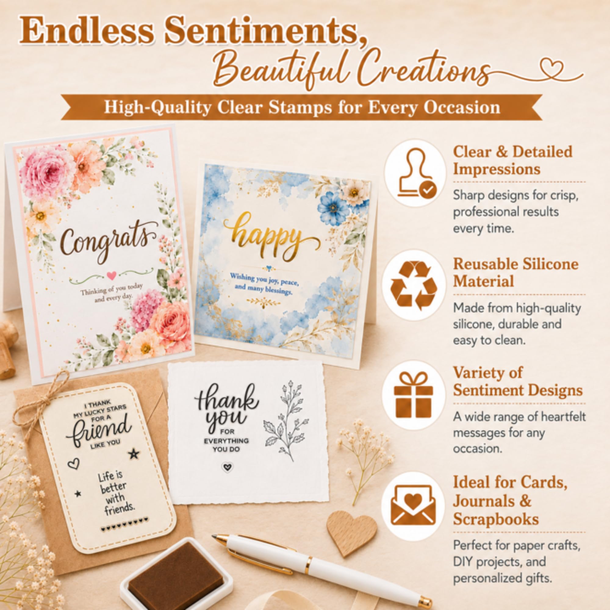 Outus Sentiment Stamps - Crafting & Scrapbooking -3