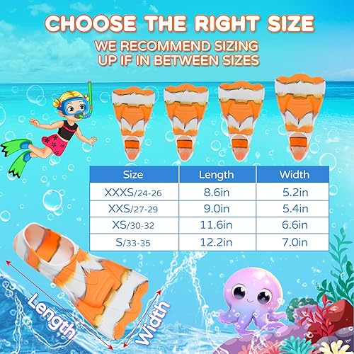 Miniatura 4 de Aletas de natación para niños, aletas de entrenamiento de natación, aletas cortas para jóvenes, piscina, esnórquel para niñas y niños principiantes