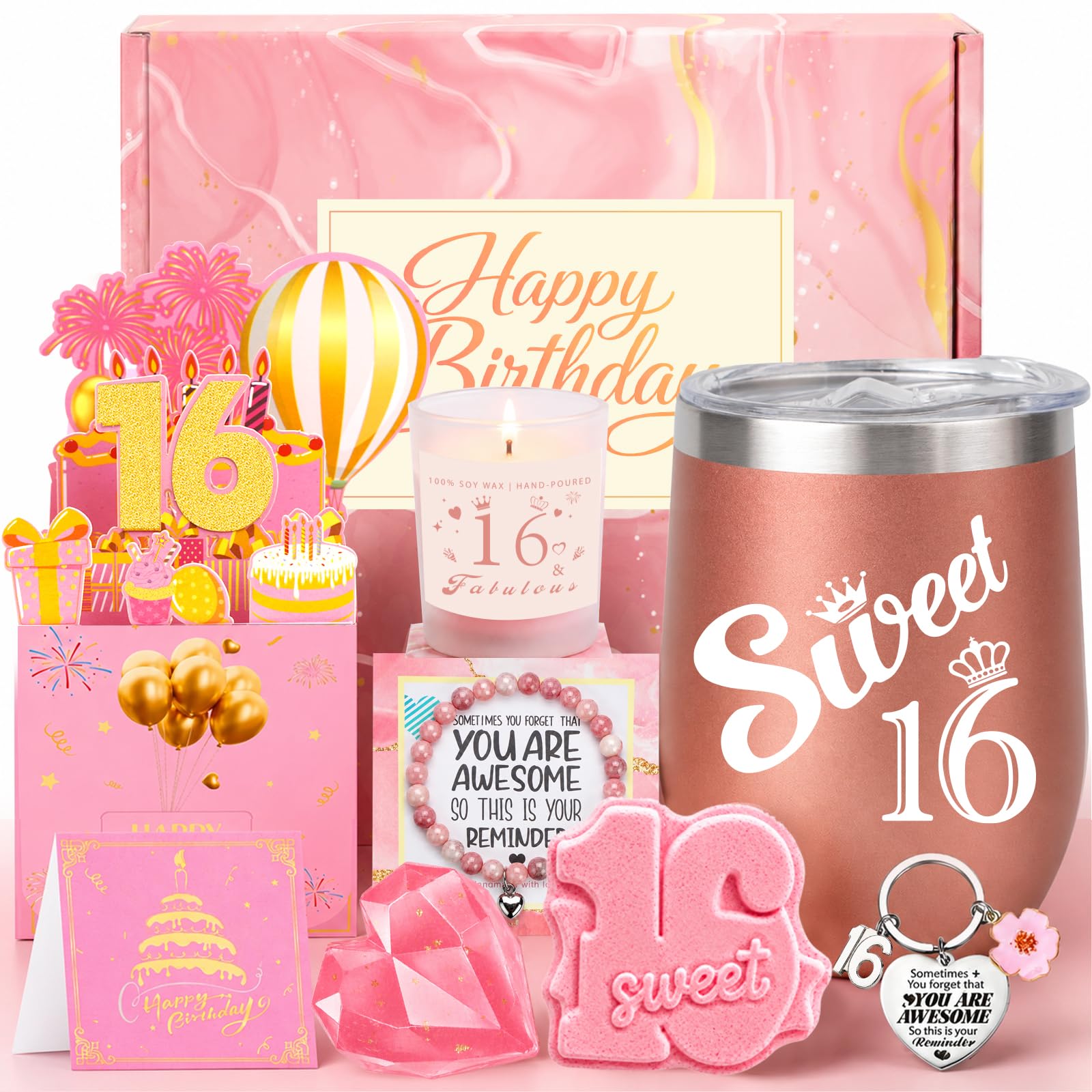 16th Birthday Gift for Girls Birthday Pamper Hamper Box Sweet 16 for Her
