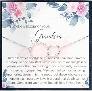 In Loving Memory of Grandson Gift for Grandson Memorial Gift for Grandson Passing Away Gift Memorial Necklace Sympathy Gifts Memorial Jewelry Loss of Grandson Gift Remembrance Necklace
