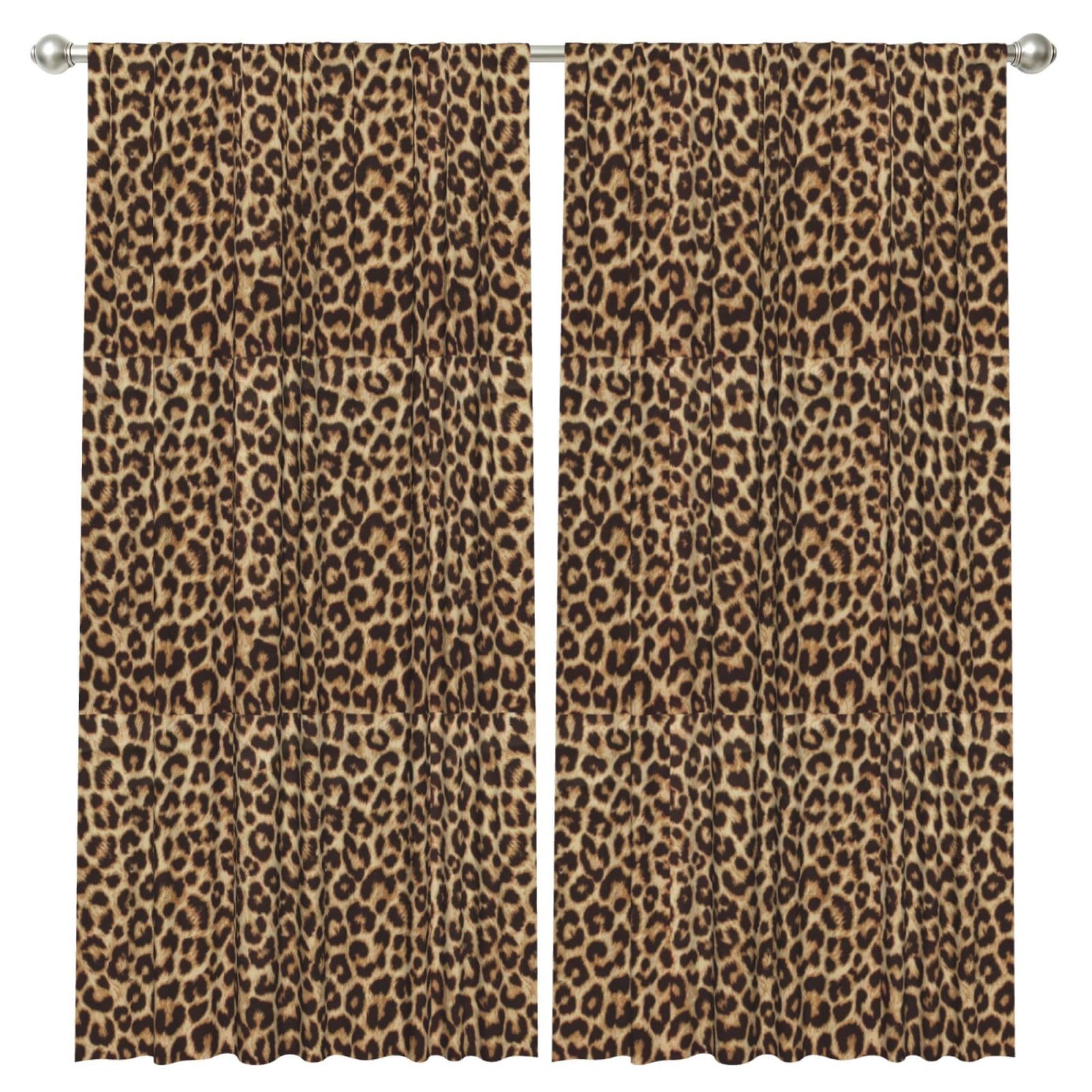 InOmak Leopard Print, 2 Panels Window Curtains 52 x 84 Inch Blackout Curtains for Living Room Bedroom
