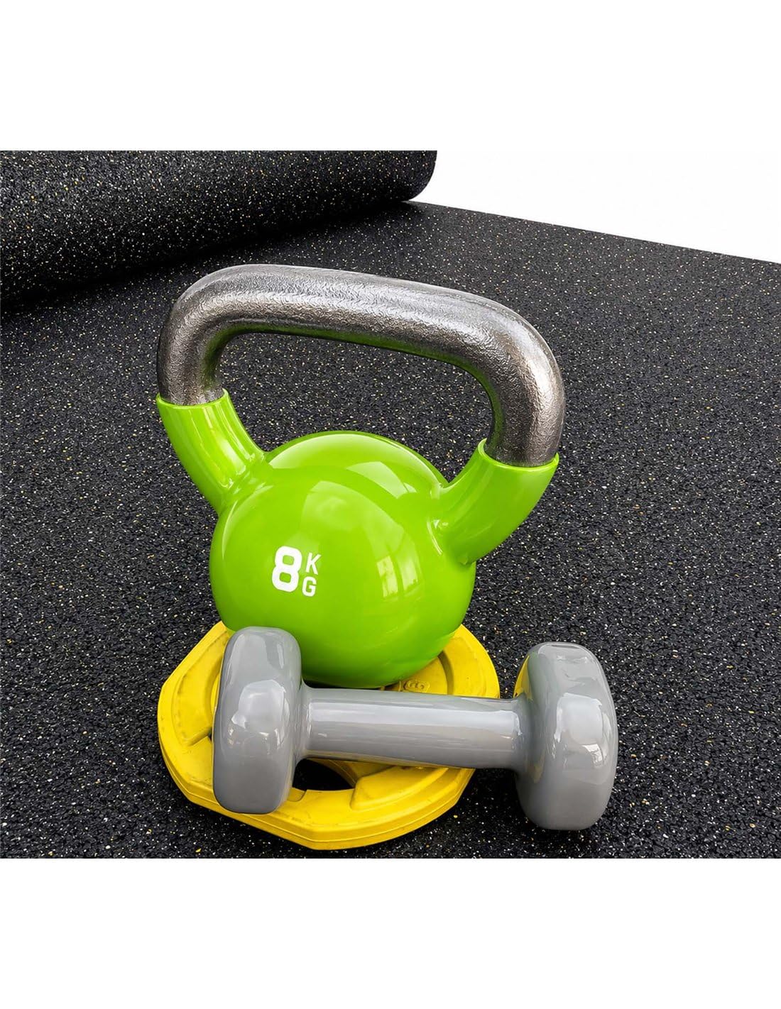 Jardin202 - Esterilla de Ejercicio y Fitness Especial para Gimnasios | EPDM Negro | Base Negra