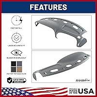 Vista 4 de DASHSKIN Tapa moldeada para salpicadero compatible con Dodge Ram 1500 1998 1999 2000 2001 (98-02 Ram 2500 y 3500) en gris niebla, fabricada