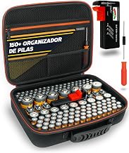 AKIELO + Storage Case with Battery Tester and Screwdriver (Max Edition - Capacity 150+) - Clutter-free Organizer for AAA, AA, C, D, 9V Batteries (Not Included)