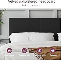 Vista 5 de Base de cama Queen con cabecero, canal vertical acolchonado, marco de cama resistente tamaño Queen, no necesita somier, fácil montaje