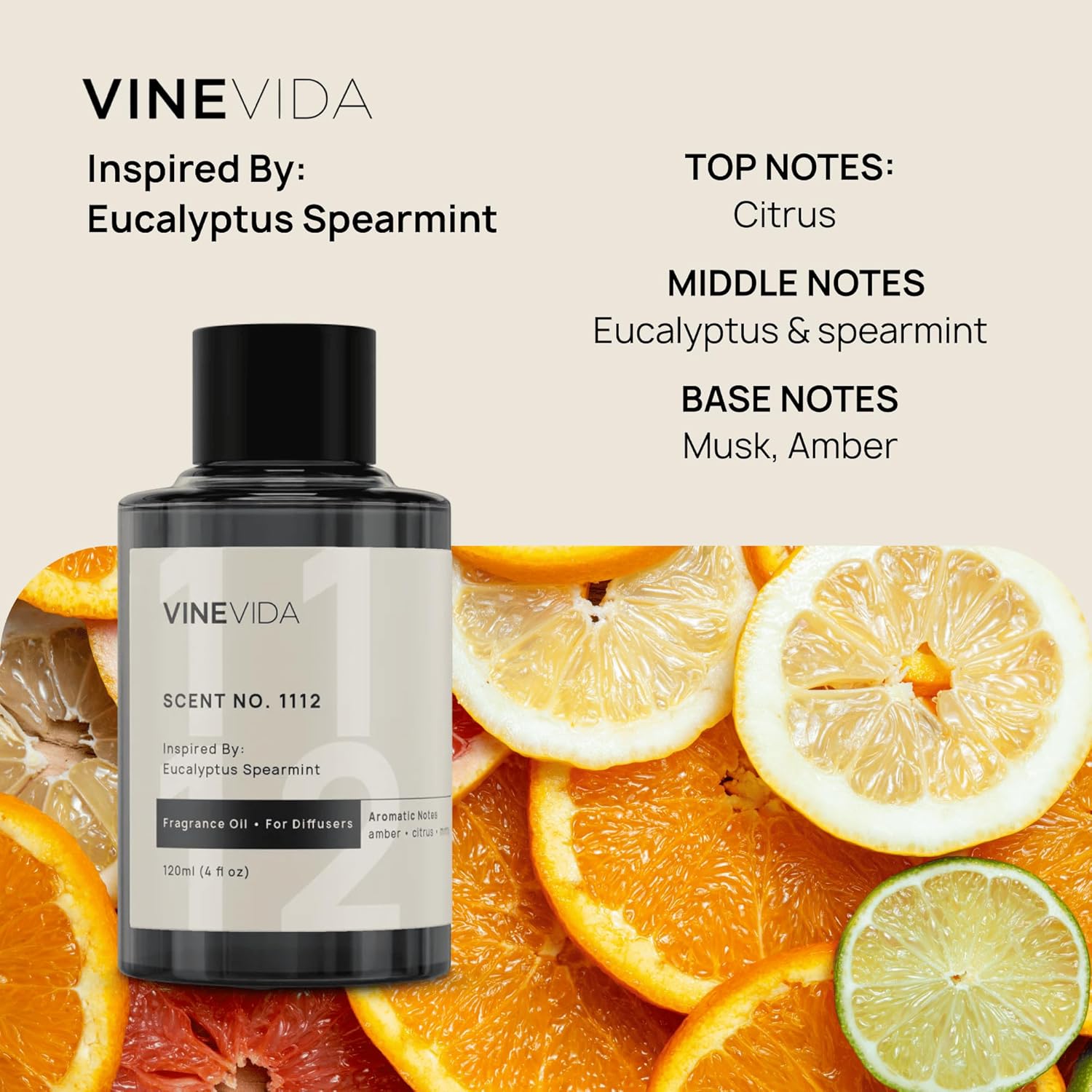 VINEVIDA Clean Collection (Pack of 4) - Diffuser Fragrance Oil Set - Cold Air Diffuser Oil