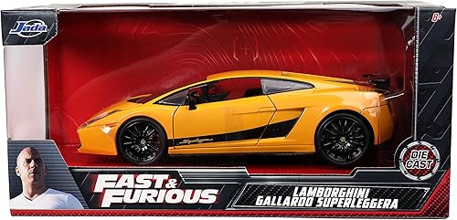 Miniatura 6 de Jada Toys Fast & Furious 1:24 Lamborghini Gallardo Superleggera - Coche fundido a presión, amarillo, juguetes para niños y adultos