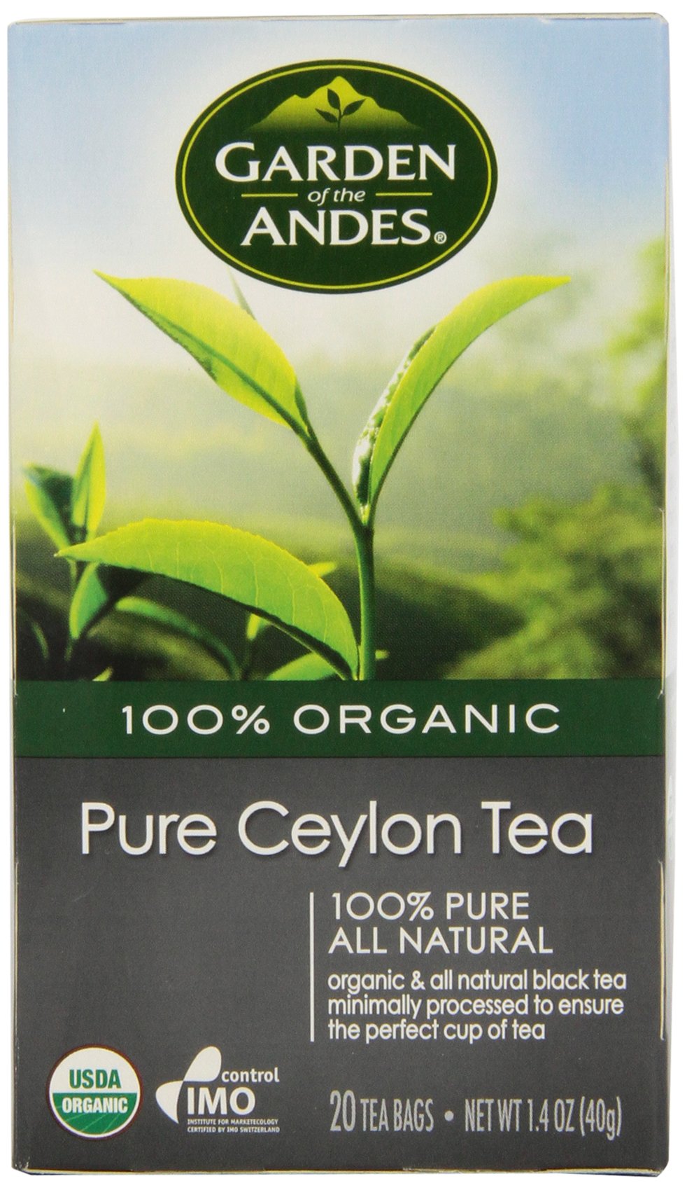 Garden of the Andes100% Organic Herbal Tea, Pure Ceylon, 20-Count