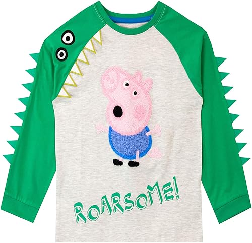 Peppa Pig George Pig - Camiseta de manga larga para niño, Gris