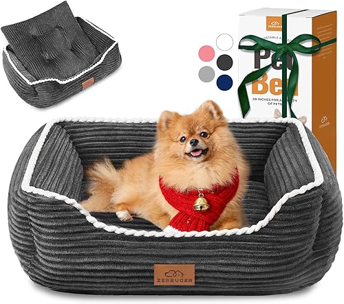 Miniatura 18 de Cama rectangular para perros y gatos, para mascotas, regalo para cachorros y gatitos, lavable a máquina, sofá cama mullido calmante para mascotas