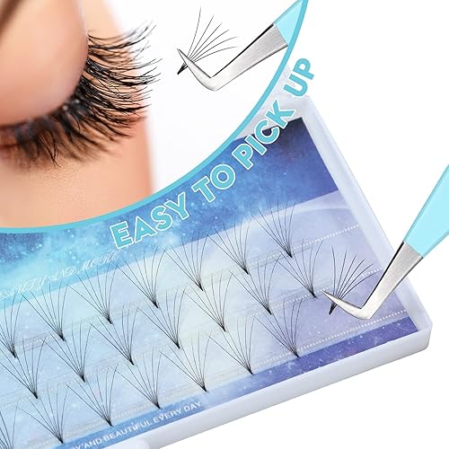 Miniatura 5 de Ms.Queen Pinzas de volumen para extensiones de pestañas, pinzas de agarre de punta de fibra, pinzas de pestañas en forma de L, pinzas de pestañas de