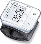 Moniteur de pression artérielle au poignet Beurer BC57 – Brassard automatique de pression artérielle au poignet - Bluetooth – 120 espaces mémoire avec détection de fréquence cardiaque irrégulière, grand affichage, indicateur de repos, étui de rangement