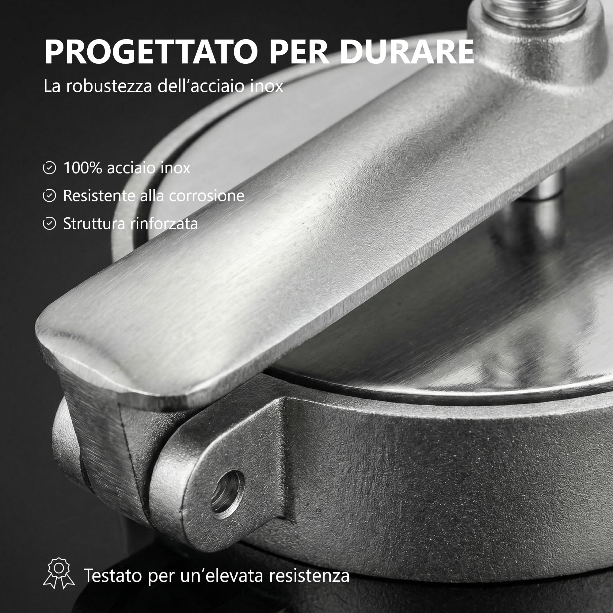 La Bonne Graine - Pressa per amburger/bistecche - Ovale - Acciaio Inossidabile - Manuale - Cucina - Macelleria - 36 x 9 x 10,5 cm