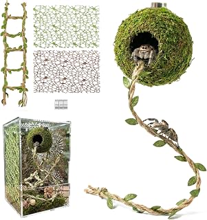 Magnetic Jumping Spider Accessories-Moss Hideout with Rope & Bridge